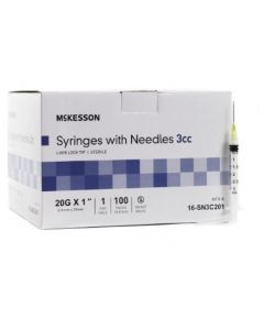 20g, 1" Needle - 3cc/3ml Syringe