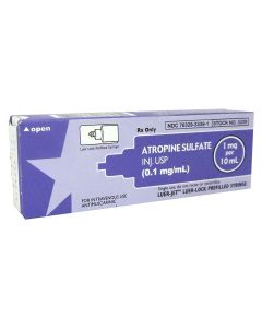 10cc/10ml Prefilled Atropine Syringe - Luer-Lock - Preservative Free