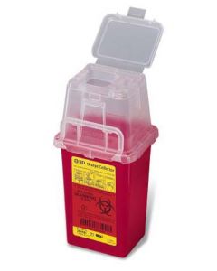1.5 Quart Red Phlebotomy Container - Non-Locking Vertical Lid