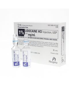 Lidocaine Injectable 1%, 5mL - Preservative Free