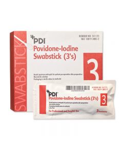 3 Pack 4" Povidone-Iodine Swabsticks - PDI
