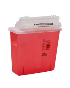 5 Quart Translucent Red Container - Locking Horizontal Lid
