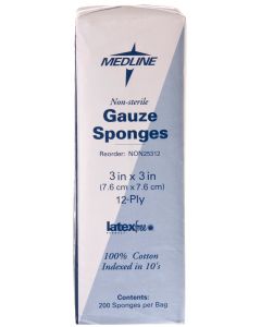 Gauze Pads - Medline 12 Ply, 3" x 3"