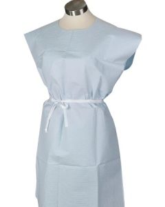McKesson exam gown - blue, 30-42" waist