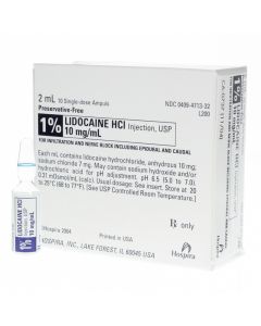 Lidocaine Injectable 1%, 2mL - Preservative Free