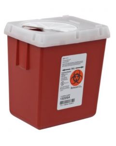 2.2 Quart Red Phlebotomy Container - Locking Vertical Lid