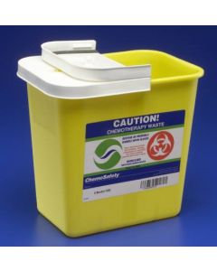 2 Gallon Yellow Chemotherapy Container - Locking Hinged Lid