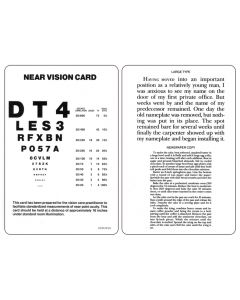 Sentence and Letter Test Card - Near, 4 To 72 Type