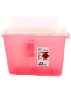 2 Gallon Translucent Red Container - Locking Horizontal Lid