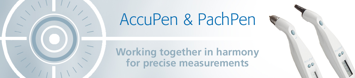 Keeler AccuPen Handheld Tonometer and PachPen handheld Pachymeter work together for precise measurements.